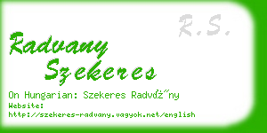 radvany szekeres business card